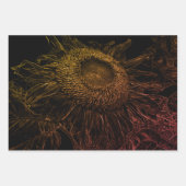 Sunflower Black Gold Pink Floral Art-ontbinding Inpakpapier Vel (Voorkant)