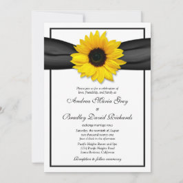 Sunflower Black Ribbon Weddenschap Kaart