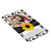 Sunflower Black White Floral Weduwfoto Magnet Magneet (Rechterzijde)