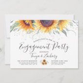 Sunflower Bloom | Engagement Party Kaart (Voorkant)