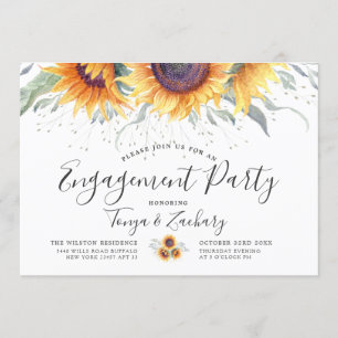 Sunflower Bloom Engagement Party Kaart