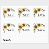 Sunflower Bloom Script Bruiloft Dank u Vierkante Sticker (Vel)