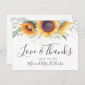 Sunflower Bloom | Weddenschap Hartelijk dank Briefkaart (Voorkant / Achterkant)