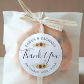 Sunflower Bloom | Weddenschap Hartelijk dank Ronde Sticker