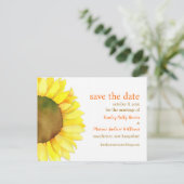 Sunflower Bloom Wedding Save the Date Aankondigingskaart (Staand voorkant)