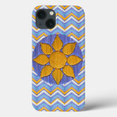 Sunflower Blue Chevron Case-Mate iPhone Case (Achterkant)