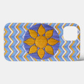 Sunflower Blue Chevron Case-Mate iPhone Case (Achterkant (horizontaal))
