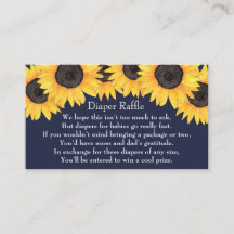Sunflower Blue Diaper Baby shower card