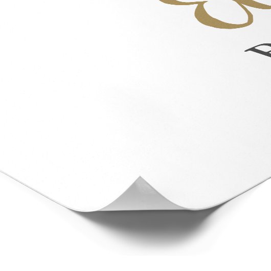 Sunflower Blue Floral Elephant Baby shower Welkom Poster (Hoek)