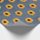 Sunflower Blue Jean Denim Cadeaupapier (Hoek)
