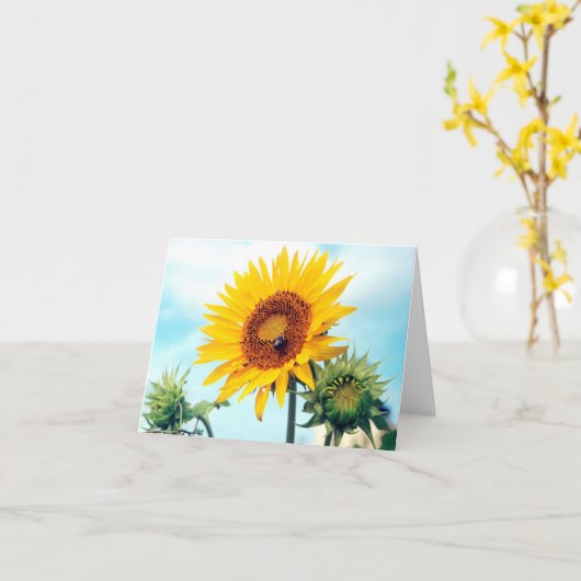 Sunflower Blue Sky Kaart (Gele Bloem)