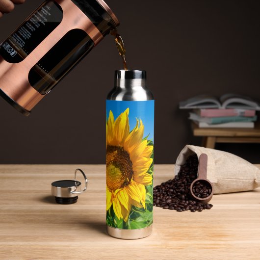 Sunflower Blue Sky Perfect Summer Day Waterfles (Koffie)