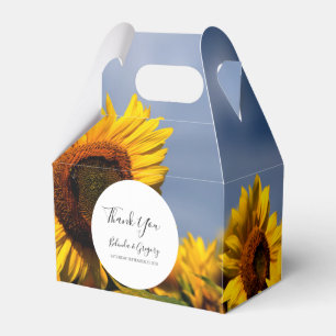 Sunflower Blue Sky Rustic Wedding Bedankdoosjes