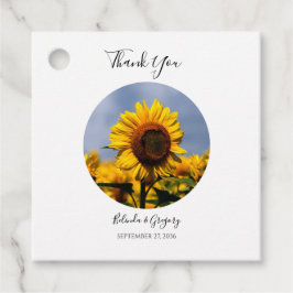 Sunflower Blue Sky Rustic Wedding Gift Bedankjes Labels