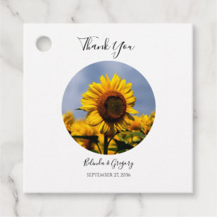 Sunflower Blue Sky Rustic Wedding Gift Bedankjes Labels