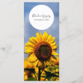 Sunflower Blue Sky Rustic Wedding Menu (Achterkant)