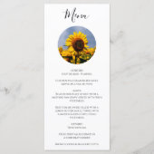 Sunflower Blue Sky Rustic Wedding Menu (Voorkant)