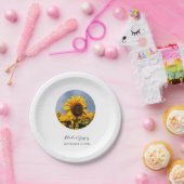 Sunflower Blue Sky Rustic Wedding Papieren Bordje (Feest)