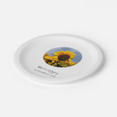Sunflower Blue Sky Rustic Wedding Papieren Bordje (Gekanteld)