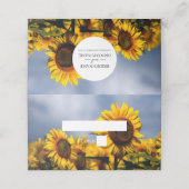 Sunflower Blue Sky Rustic Wedding Place Card Plaatskaartje (Buitenkant ongevouwen)
