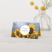 Sunflower Blue Sky Rustic Wedding Place Card Plaatskaartje (Achterkant)