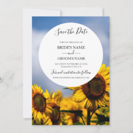 Sunflower Blue Sky Rustic Wedding Save The Date