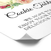 Sunflower Blush Floral Pumpkin Cookie Table Sign Poster (Hoek)