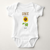 Sunflower Bodysuit Kids 1st Birthday Party (Voorkant)