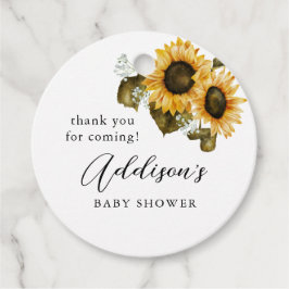 Sunflower Boho Baby shower Bedankjes Labels
