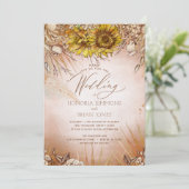 Sunflower Boho Beauty Wedding Uitnodiging (Staand voorkant)