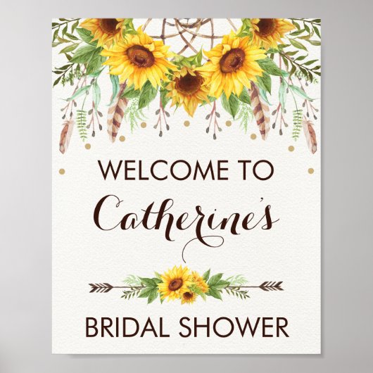 Sunflower Boho Dreamweaver Vrijgezellenfeest Welko Poster (Voorkant)