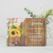 Sunflower Boot White Lace Wood Weddenschap Kaart (Staand voorkant)