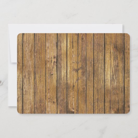 Sunflower Boot White Lace Wood Weddenschap Kaart (Achterkant)