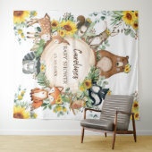 Sunflower Bosdieren Baby Shower Welkom Wandkleed (In Situ (horizontaal))