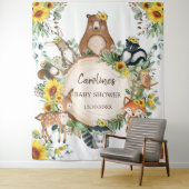 Sunflower Bosdieren Baby Shower Welkom Wandkleed (In situ)