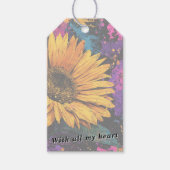 Sunflower Botanical Acrylic Painted Floral Cadeaulabel (Voorkant)