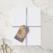 Sunflower Botanical Acrylic Painted Floral Cadeaulabel (Met Touw)