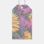 Sunflower Botanical Acrylic Painted Floral Cadeaulabel (Achterkant)