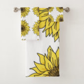 Sunflower, botanical, gift for women bad handdoek (Insitu)