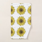 Sunflower, botanical, gift for women bad handdoek (Handdoek)