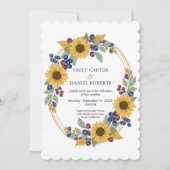 Sunflower Botanical Wedding Invitation Kaart (Voorkant)