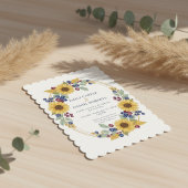 Sunflower Botanical Wedding Invitation Kaart
