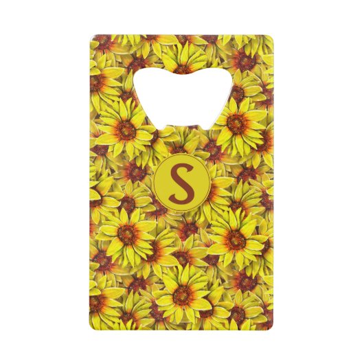 Sunflower Bottle Opener Creditkaart Flessenopener (Voorkant)
