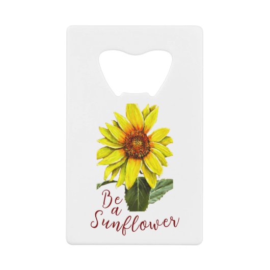 Sunflower Bottle Opener Creditkaart Flessenopener (Voorkant)
