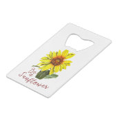 Sunflower Bottle Opener Creditkaart Flessenopener (Voorkant Gekanteld)
