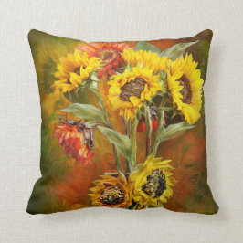 Sunflower Bouquet Art Designer Pillow Kussen