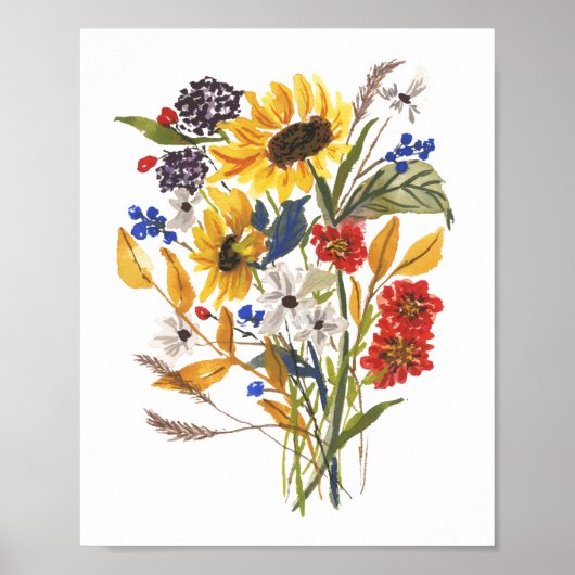 Sunflower Bouquet Art Print (Voorkant)