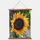 Sunflower Bouquet Botanical Floral Fotografisch Hangend Wandkleed (Voorkant)