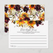 Sunflower Bouquet Floral Date Night Ideas Card Kaart (Voorkant / Achterkant)