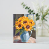 Sunflower Bouquet Floral Watercolor Card (Staand voorkant)